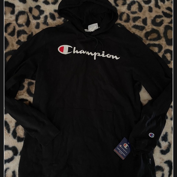 Black Champion Long Sleeve T-shirt Pullover Hoodie Men’s XL NEW NWT - Picture 2 of 8